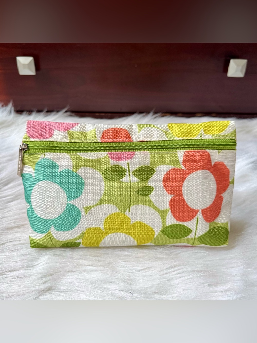 Clinique Retro Floral Cosmetic Pouch Zipper Bag